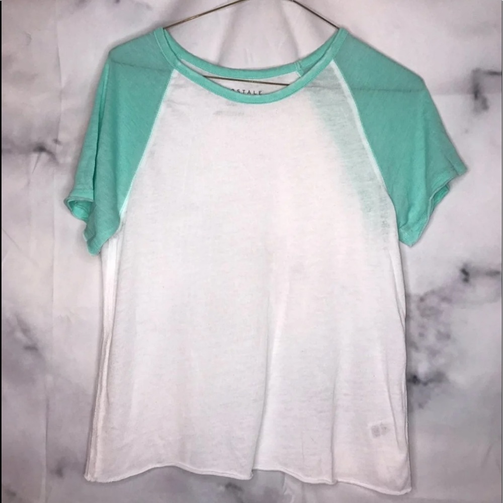 AEROPOSTALE – Tee Short Sleeve White/Mint Size M